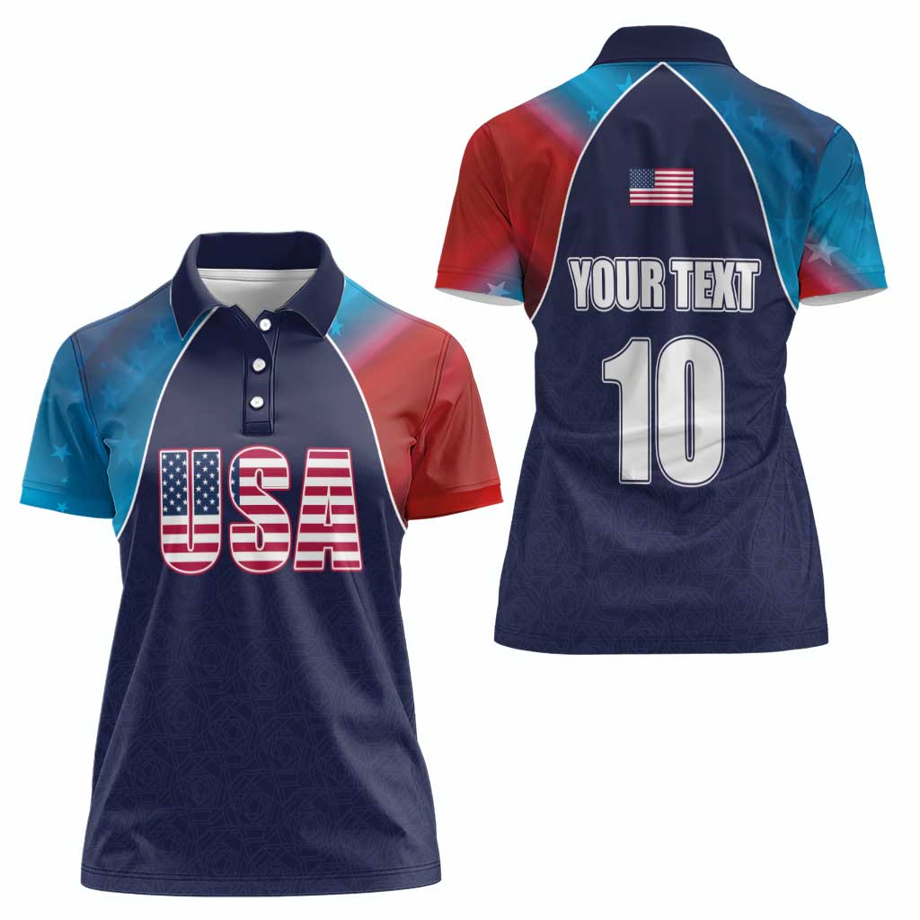 Custom USA Cricket Women Polo Shirt With Flag Style - Wonder Print Shop