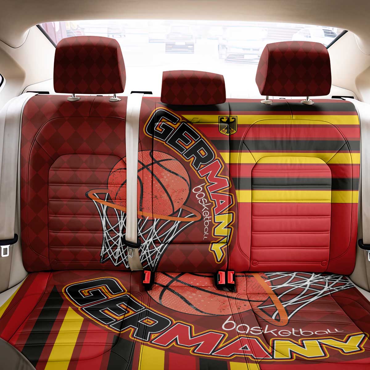 Basketball Fan Jersey Germany Back Car Seat Cover Die Mannschaft 2025 - Wonder Print Shop