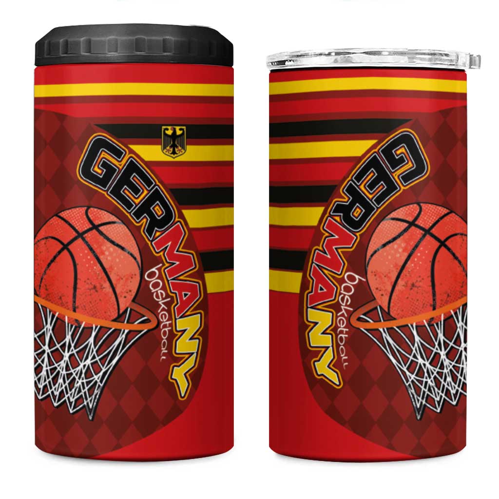 Basketball Fan Jersey Germany 4 in 1 Can Cooler Tumbler Die Mannschaft 2025 - Wonder Print Shop