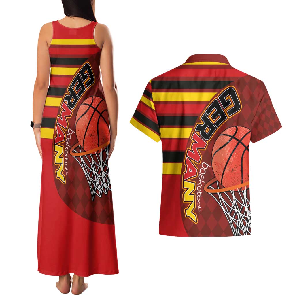 Basketball Fan Jersey Germany Couples Matching Tank Maxi Dress and Hawaiian Shirt Die Mannschaft 2025 - Wonder Print Shop