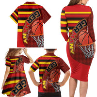 Basketball Fan Jersey Germany Family Matching Long Sleeve Bodycon Dress and Hawaiian Shirt Die Mannschaft 2025 - Wonder Print Shop