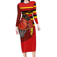 Basketball Fan Jersey Germany Family Matching Long Sleeve Bodycon Dress and Hawaiian Shirt Die Mannschaft 2025 - Wonder Print Shop