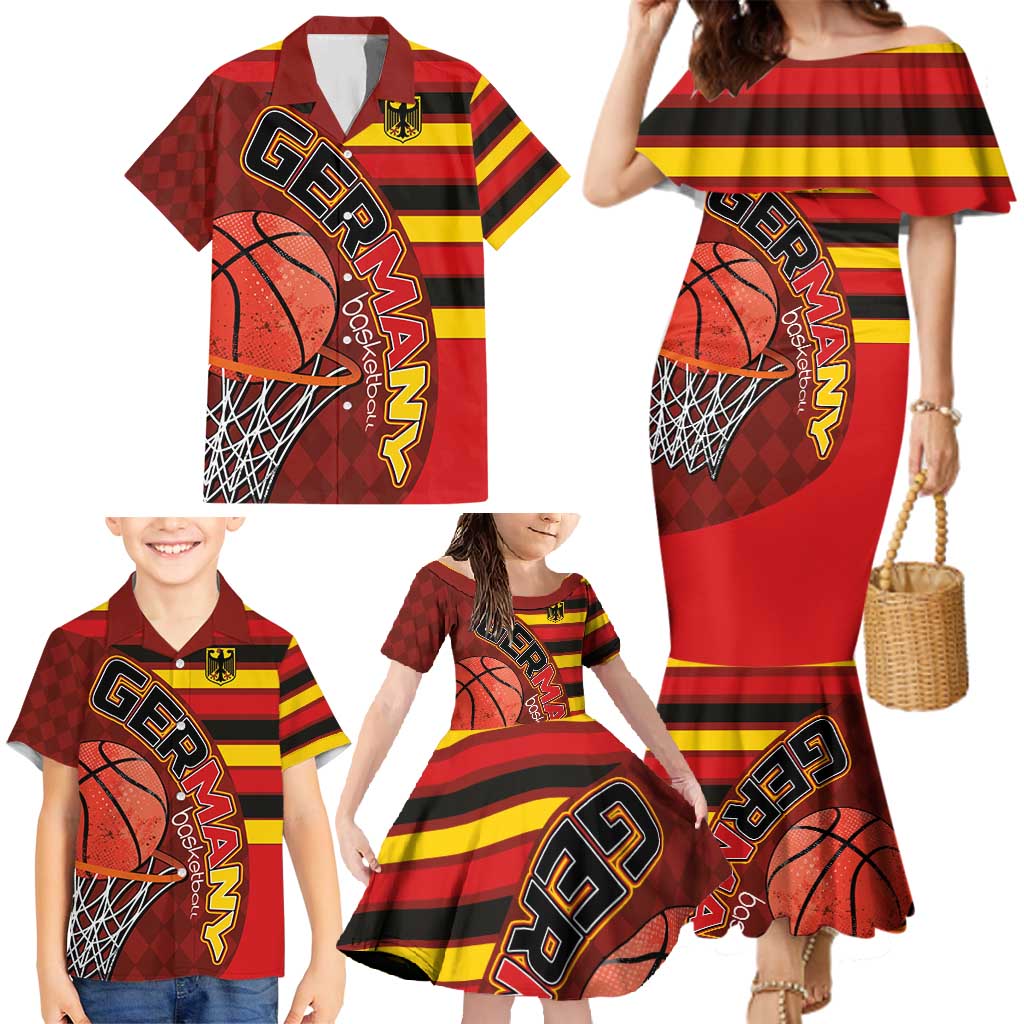Basketball Fan Jersey Germany Family Matching Mermaid Dress and Hawaiian Shirt Die Mannschaft 2025 - Wonder Print Shop