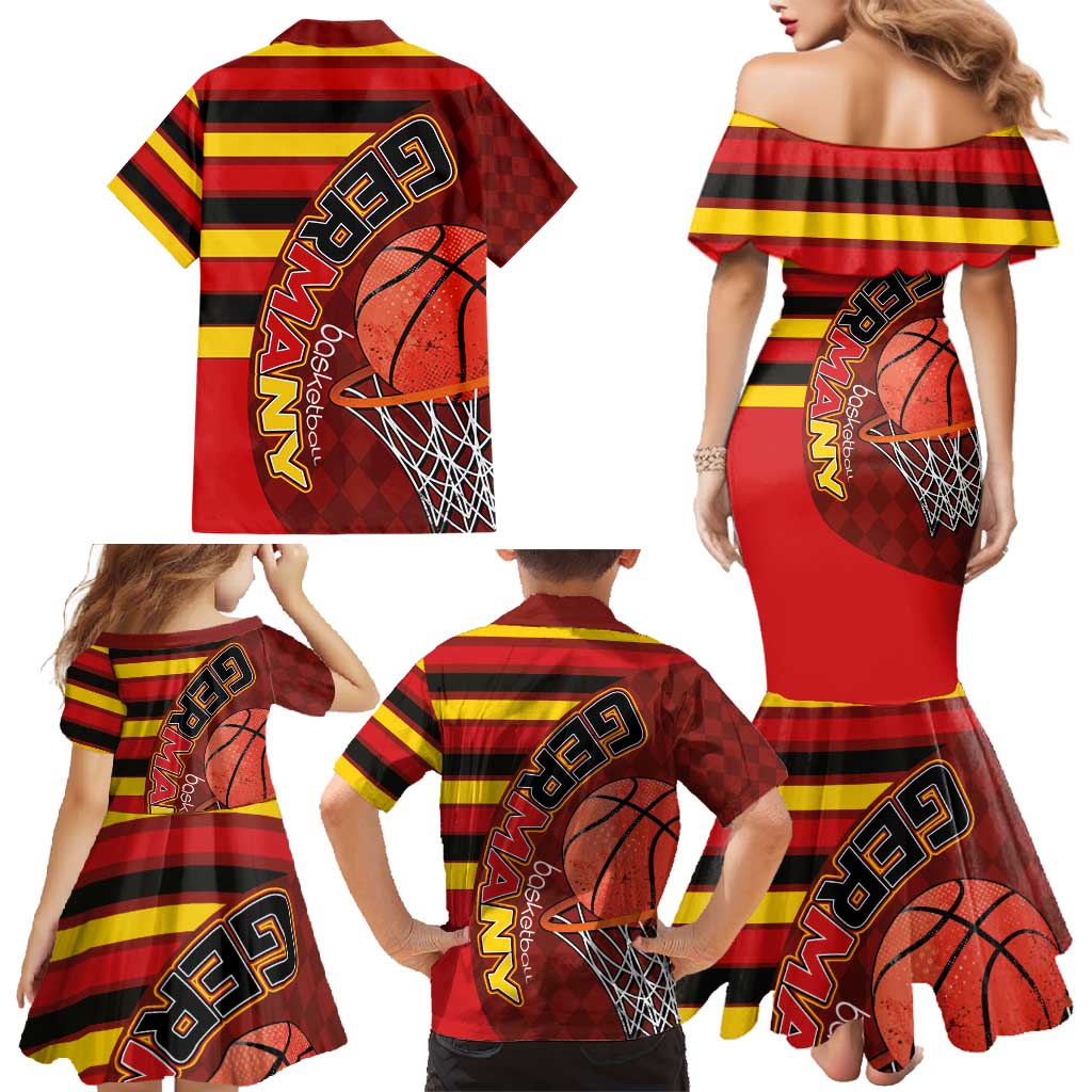 Basketball Fan Jersey Germany Family Matching Mermaid Dress and Hawaiian Shirt Die Mannschaft 2025 - Wonder Print Shop