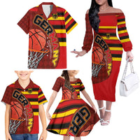 Basketball Fan Jersey Germany Family Matching Off The Shoulder Long Sleeve Dress and Hawaiian Shirt Die Mannschaft 2025 - Wonder Print Shop