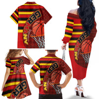 Basketball Fan Jersey Germany Family Matching Off The Shoulder Long Sleeve Dress and Hawaiian Shirt Die Mannschaft 2025 - Wonder Print Shop