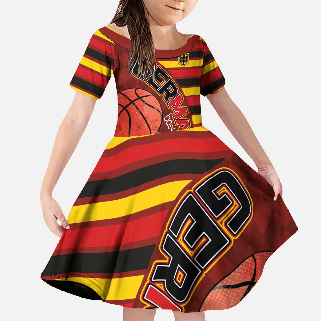 Basketball Fan Jersey Germany Family Matching Off Shoulder Maxi Dress and Hawaiian Shirt Die Mannschaft 2025 - Wonder Print Shop