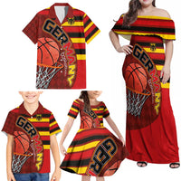 Basketball Fan Jersey Germany Family Matching Off Shoulder Maxi Dress and Hawaiian Shirt Die Mannschaft 2025 - Wonder Print Shop