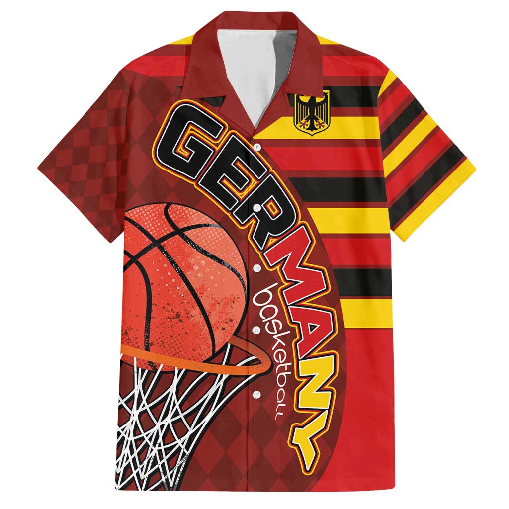 Basketball Fan Jersey Germany Family Matching Off Shoulder Maxi Dress and Hawaiian Shirt Die Mannschaft 2025 - Wonder Print Shop