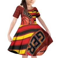 Basketball Fan Jersey Germany Family Matching Off Shoulder Short Dress and Hawaiian Shirt Die Mannschaft 2025 - Wonder Print Shop