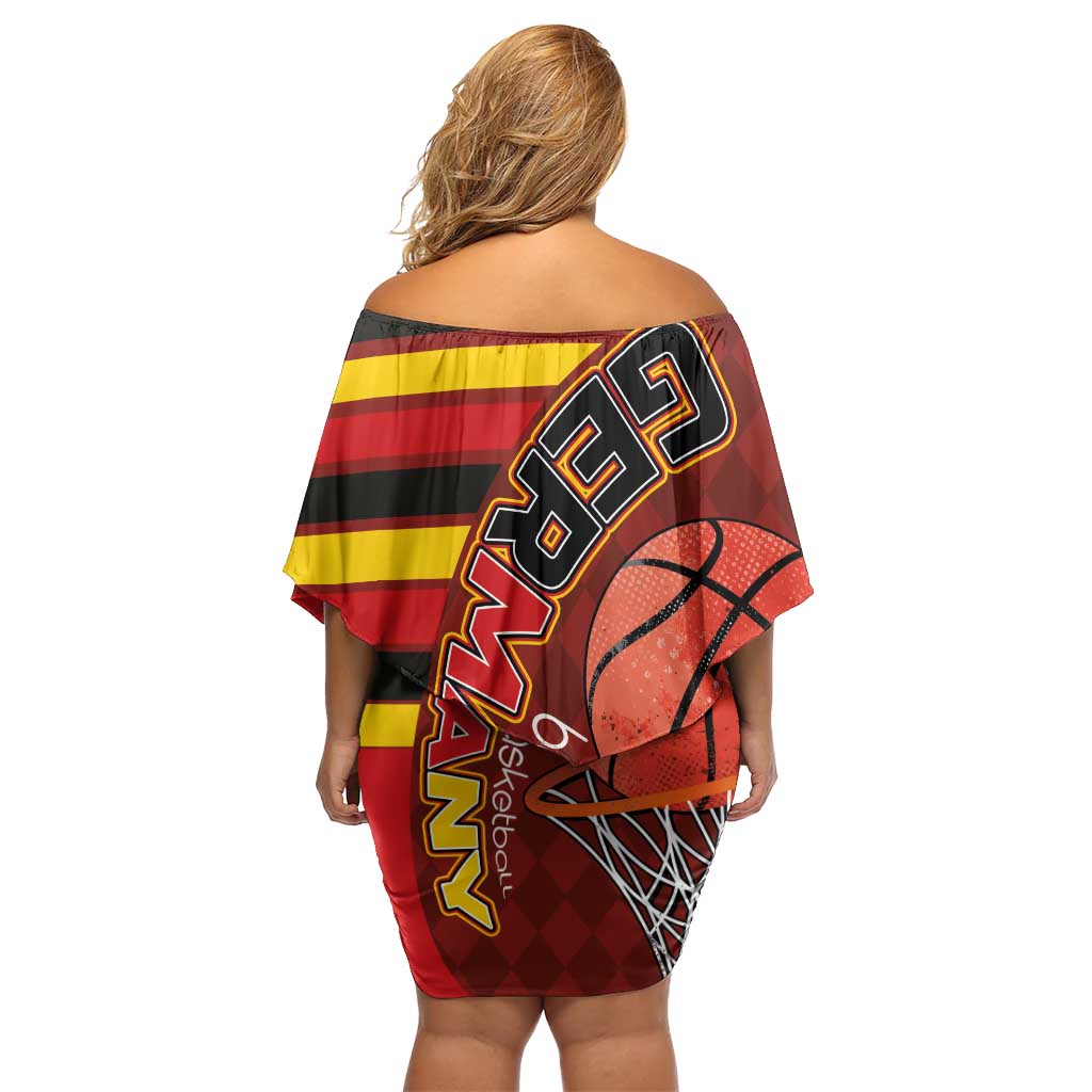 Basketball Fan Jersey Germany Family Matching Off Shoulder Short Dress and Hawaiian Shirt Die Mannschaft 2025 - Wonder Print Shop