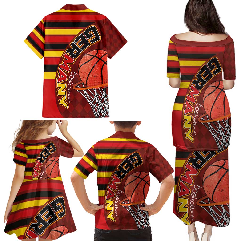 Basketball Fan Jersey Germany Family Matching Puletasi and Hawaiian Shirt Die Mannschaft 2025 - Wonder Print Shop
