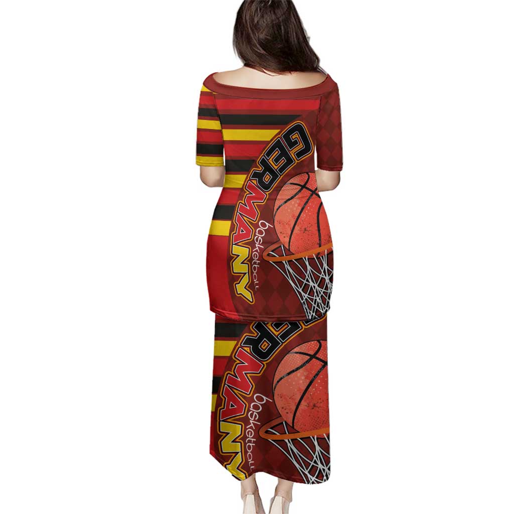 Basketball Fan Jersey Germany Family Matching Puletasi and Hawaiian Shirt Die Mannschaft 2025 - Wonder Print Shop