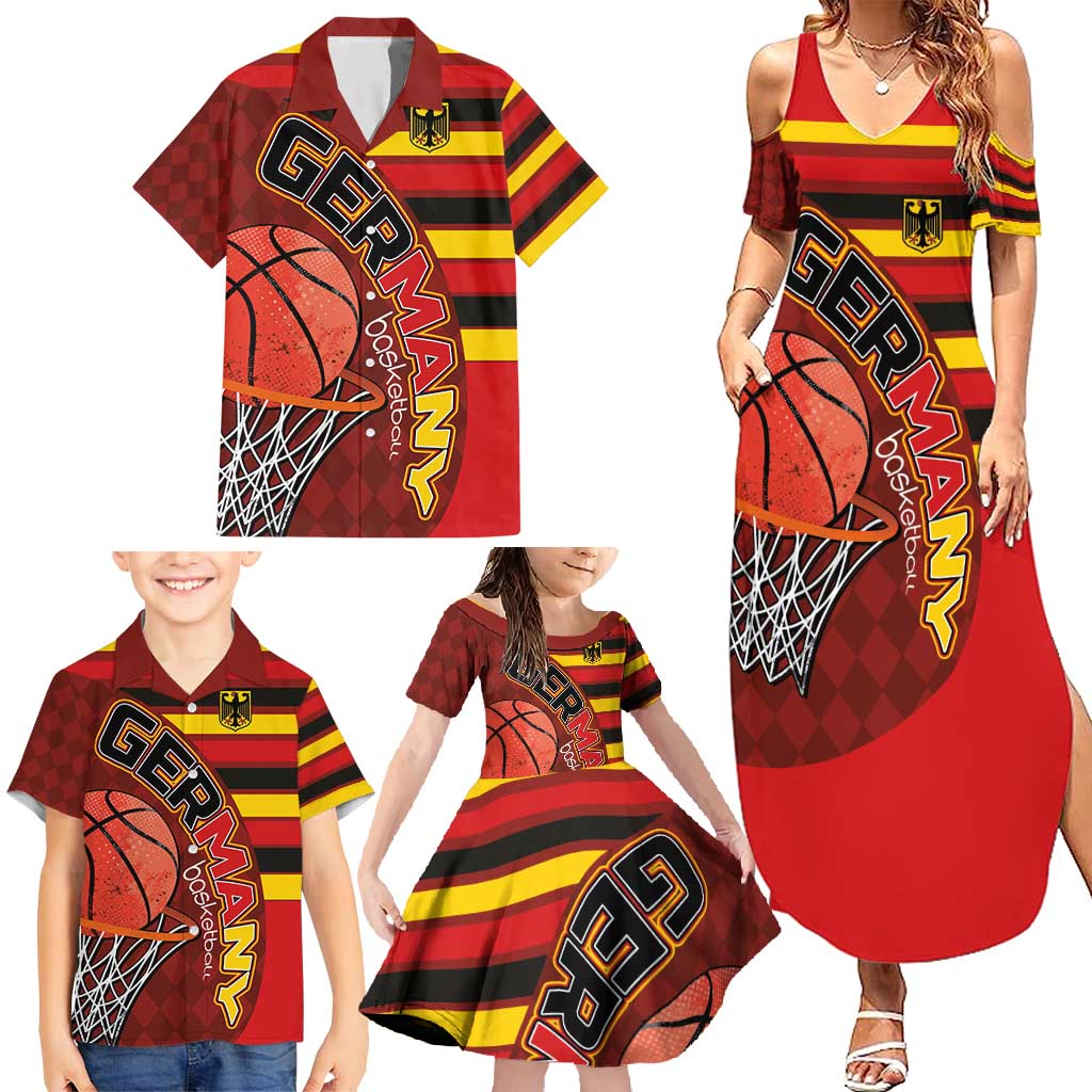 Basketball Fan Jersey Germany Family Matching Summer Maxi Dress and Hawaiian Shirt Die Mannschaft 2025 - Wonder Print Shop