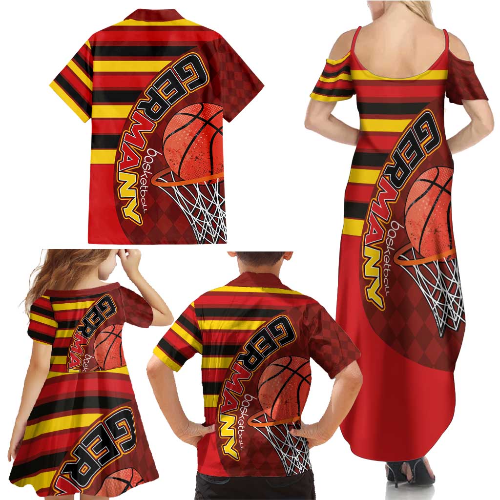 Basketball Fan Jersey Germany Family Matching Summer Maxi Dress and Hawaiian Shirt Die Mannschaft 2025 - Wonder Print Shop