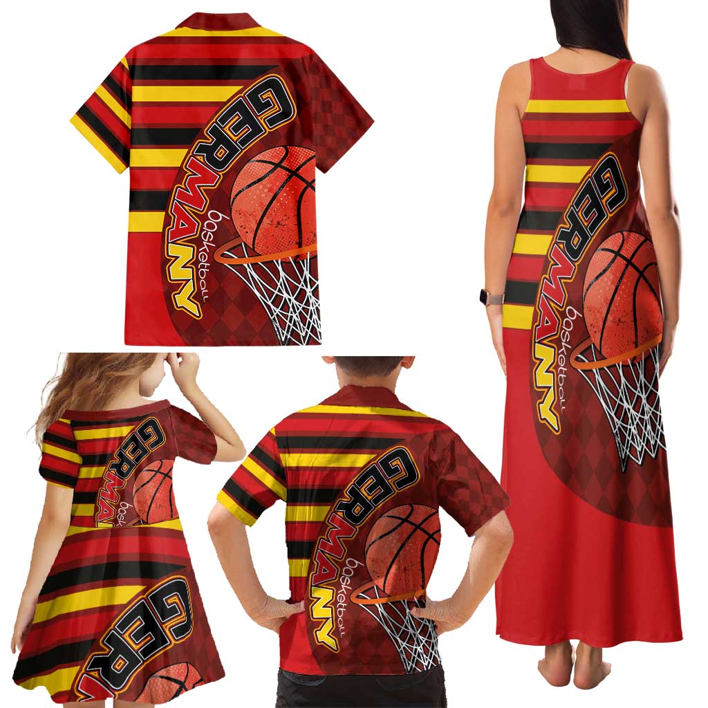 Basketball Fan Jersey Germany Family Matching Tank Maxi Dress and Hawaiian Shirt Die Mannschaft 2025 - Wonder Print Shop
