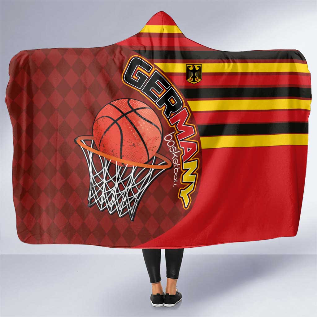 Basketball Fan Jersey Germany Hooded Blanket Die Mannschaft 2025 - Wonder Print Shop