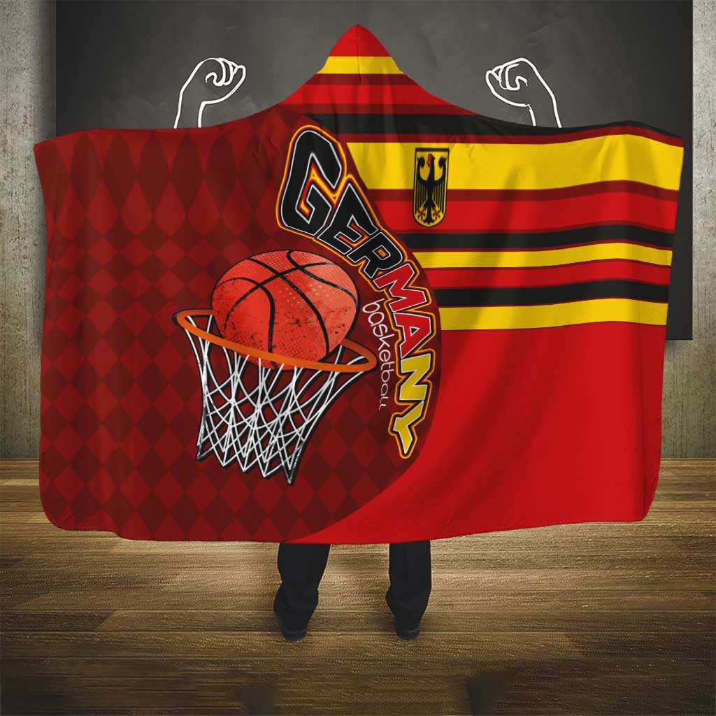 Basketball Fan Jersey Germany Hooded Blanket Die Mannschaft 2025 - Wonder Print Shop
