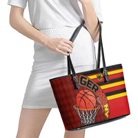 Basketball Fan Jersey Germany Leather Tote Bag Die Mannschaft 2025 - Wonder Print Shop