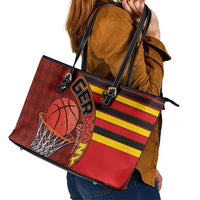 Basketball Fan Jersey Germany Leather Tote Bag Die Mannschaft 2025 - Wonder Print Shop
