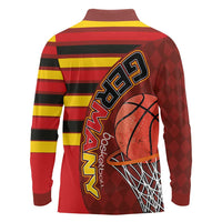 Basketball Fan Jersey Germany Long Sleeve Polo Shirt Die Mannschaft 2025 - Wonder Print Shop