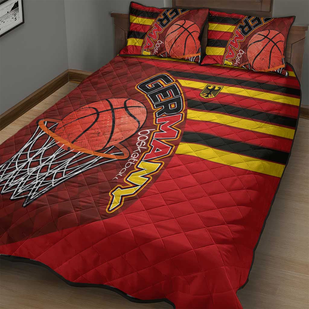 Basketball Fan Jersey Germany Quilt Bed Set Die Mannschaft 2025 - Wonder Print Shop