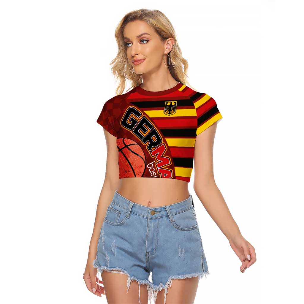 Basketball Fan Jersey Germany Raglan Cropped T Shirt Die Mannschaft 2025 - Wonder Print Shop