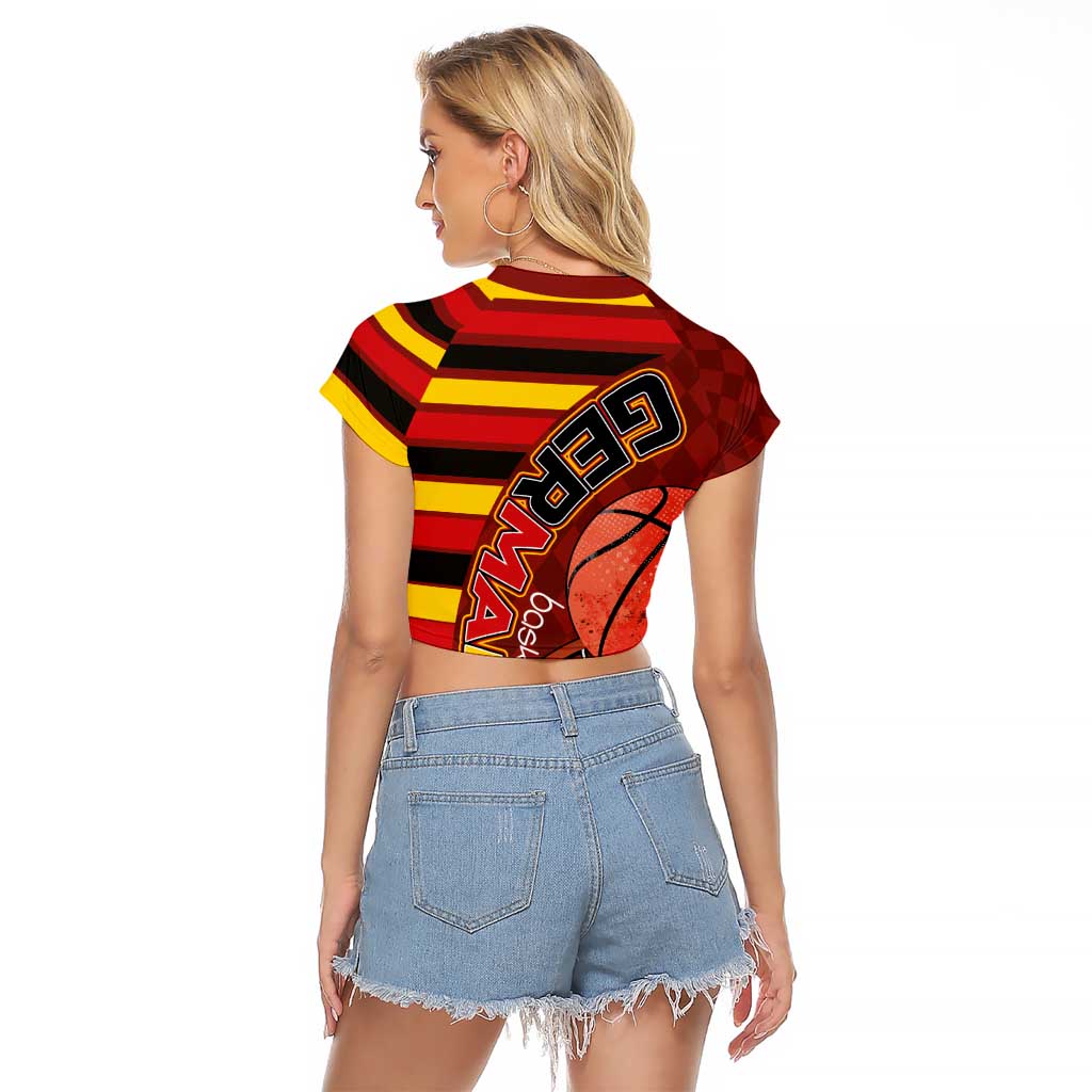 Basketball Fan Jersey Germany Raglan Cropped T Shirt Die Mannschaft 2025 - Wonder Print Shop