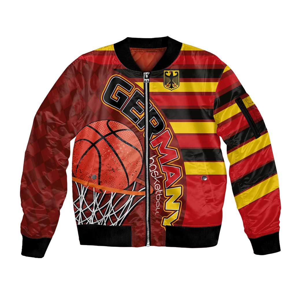 Basketball Fan Jersey Germany Sleeve Zip Bomber Jacket Die Mannschaft 2025 - Wonder Print Shop