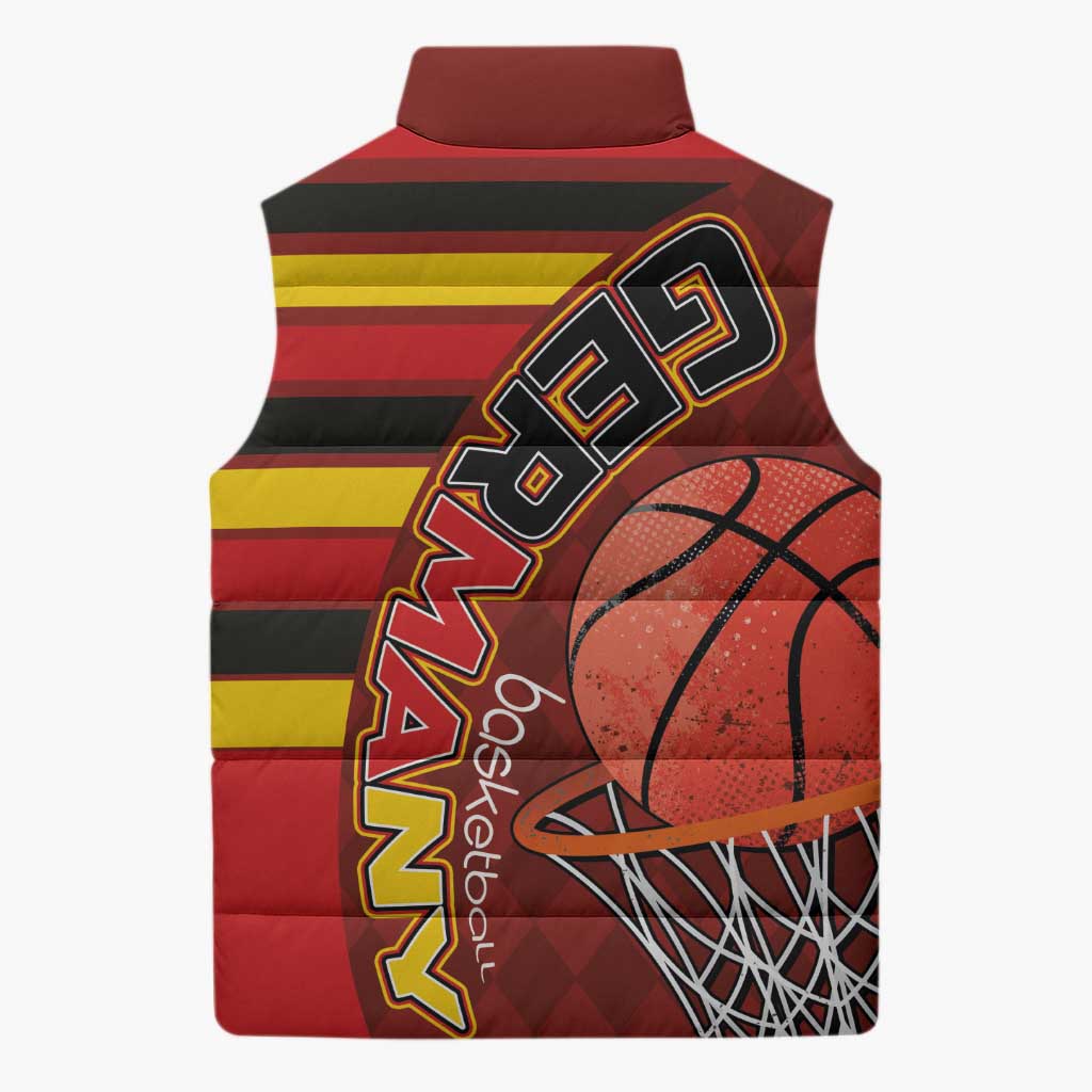 Basketball Fan Jersey Germany Sleeveless Puffer Jacket Die Mannschaft 2025 - Wonder Print Shop