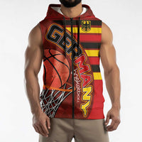 Basketball Fan Jersey Germany Sleeveless Zip Hoodie Die Mannschaft 2025 - Wonder Print Shop