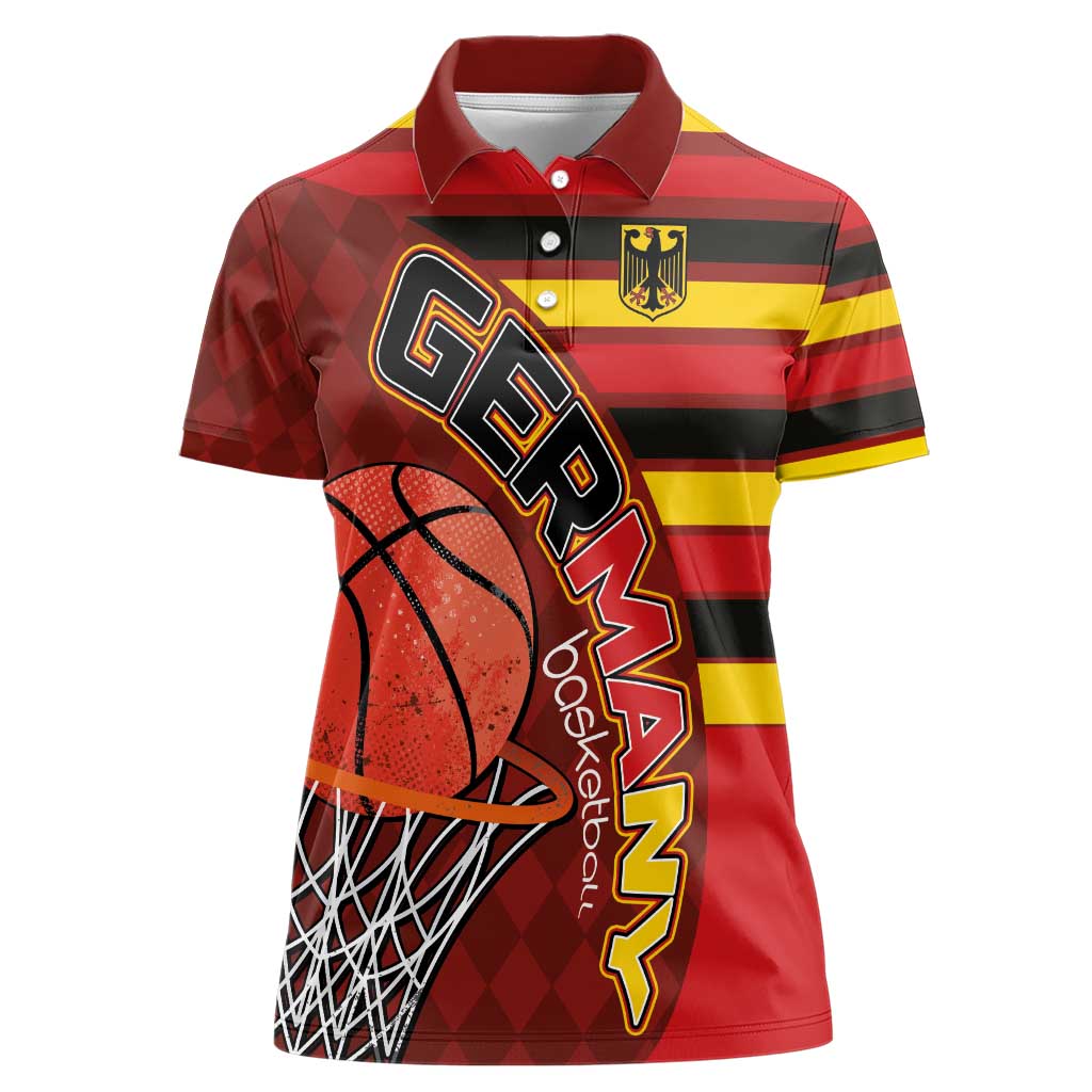 Basketball Fan Jersey Germany Women Polo Shirt Die Mannschaft 2025 - Wonder Print Shop