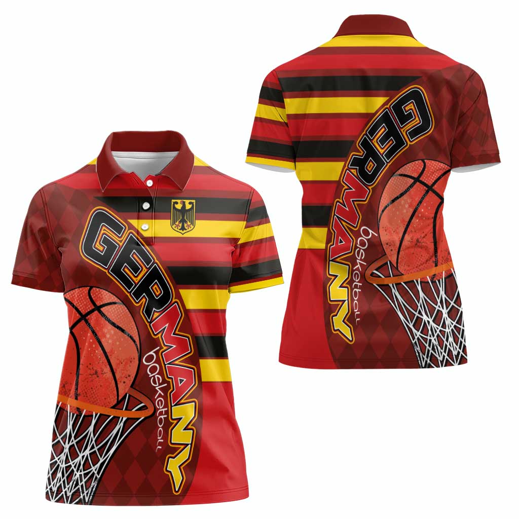 Basketball Fan Jersey Germany Women Polo Shirt Die Mannschaft 2025 - Wonder Print Shop