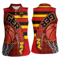 Basketball Fan Jersey Germany Women Sleeveless Polo Shirt Die Mannschaft 2025 - Wonder Print Shop