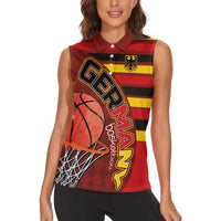 Basketball Fan Jersey Germany Women Sleeveless Polo Shirt Die Mannschaft 2025 - Wonder Print Shop