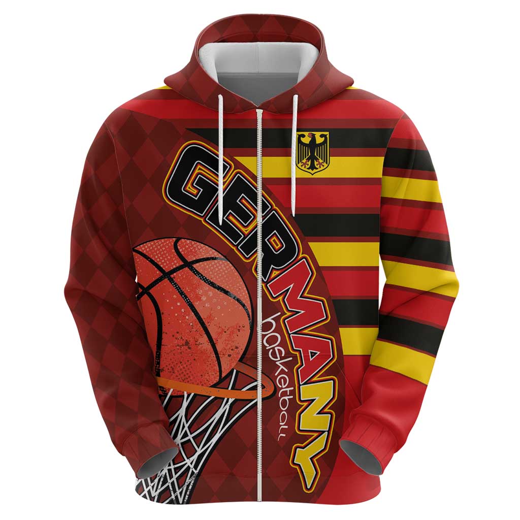 Basketball Fan Jersey Germany Zip Hoodie Die Mannschaft 2025 - Wonder Print Shop