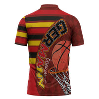 Basketball Fan Jersey Germany Zipper Polo Shirt Die Mannschaft 2025 - Wonder Print Shop
