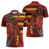Basketball Fan Jersey Germany Zipper Polo Shirt Die Mannschaft 2025 - Wonder Print Shop