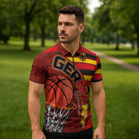 Basketball Fan Jersey Germany Zipper Polo Shirt Die Mannschaft 2025 - Wonder Print Shop