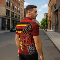 Basketball Fan Jersey Germany Zipper Polo Shirt Die Mannschaft 2025 - Wonder Print Shop