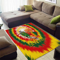 Lithuania Basketball Area Rug Champions Skeleton of The Baltic Tie Dye Style - Wonder Print Shop
