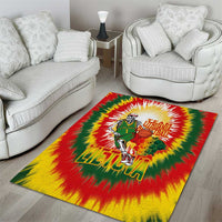 Lithuania Basketball Area Rug Champions Skeleton of The Baltic Tie Dye Style - Wonder Print Shop