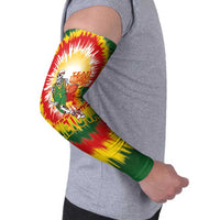 Lithuania Basketball Arm Sleeves Champions Skeleton of The Baltic Tie Dye Style - Wonder Print Shop
