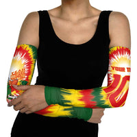 Lithuania Basketball Arm Sleeves Champions Skeleton of The Baltic Tie Dye Style - Wonder Print Shop