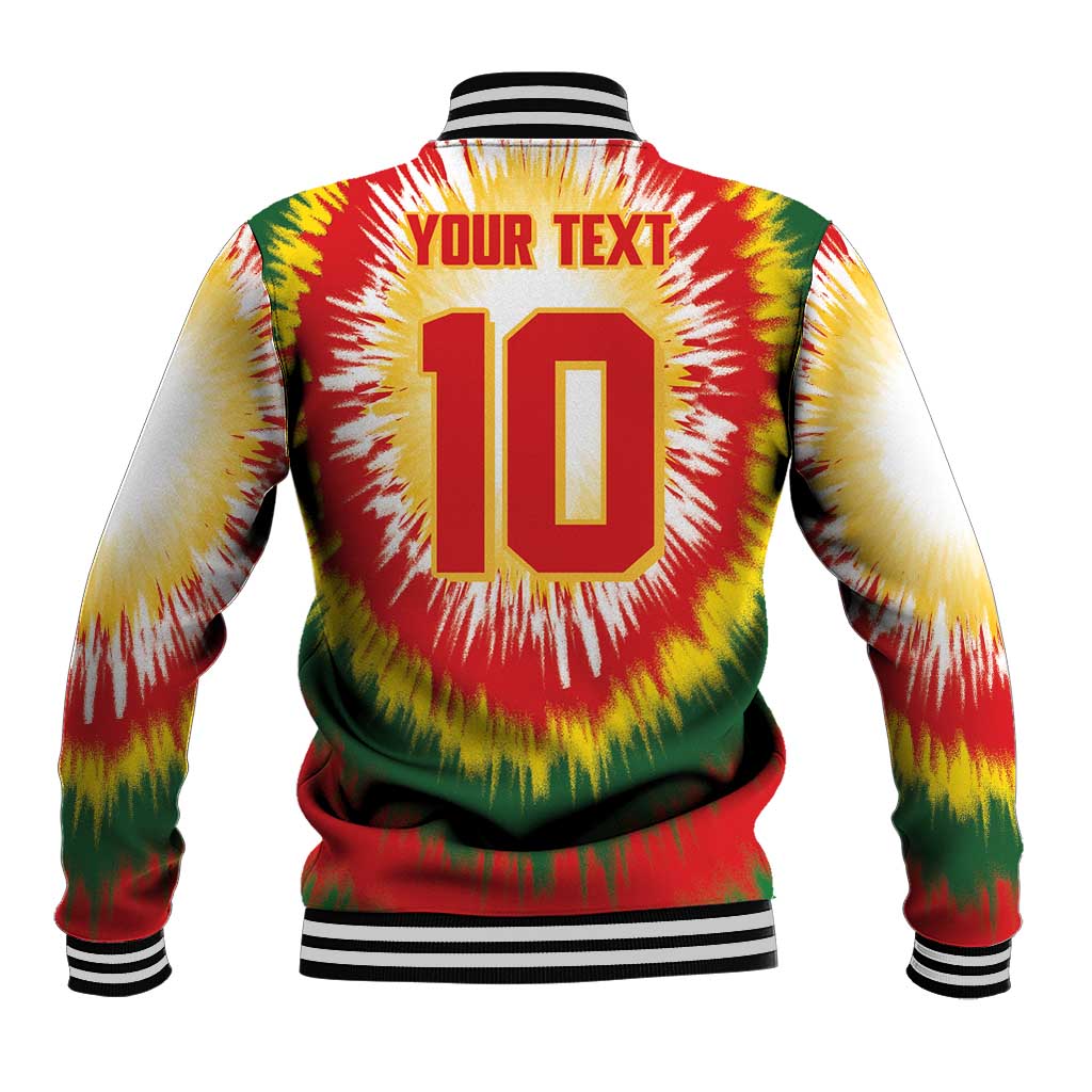 Custom Lithuania Basketball Baseball Jacket Champions Skeleton of The Baltic Tie Dye Style - Wonder Print Shop