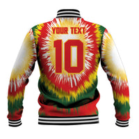 Custom Lithuania Basketball Baseball Jacket Champions Skeleton of The Baltic Tie Dye Style - Wonder Print Shop