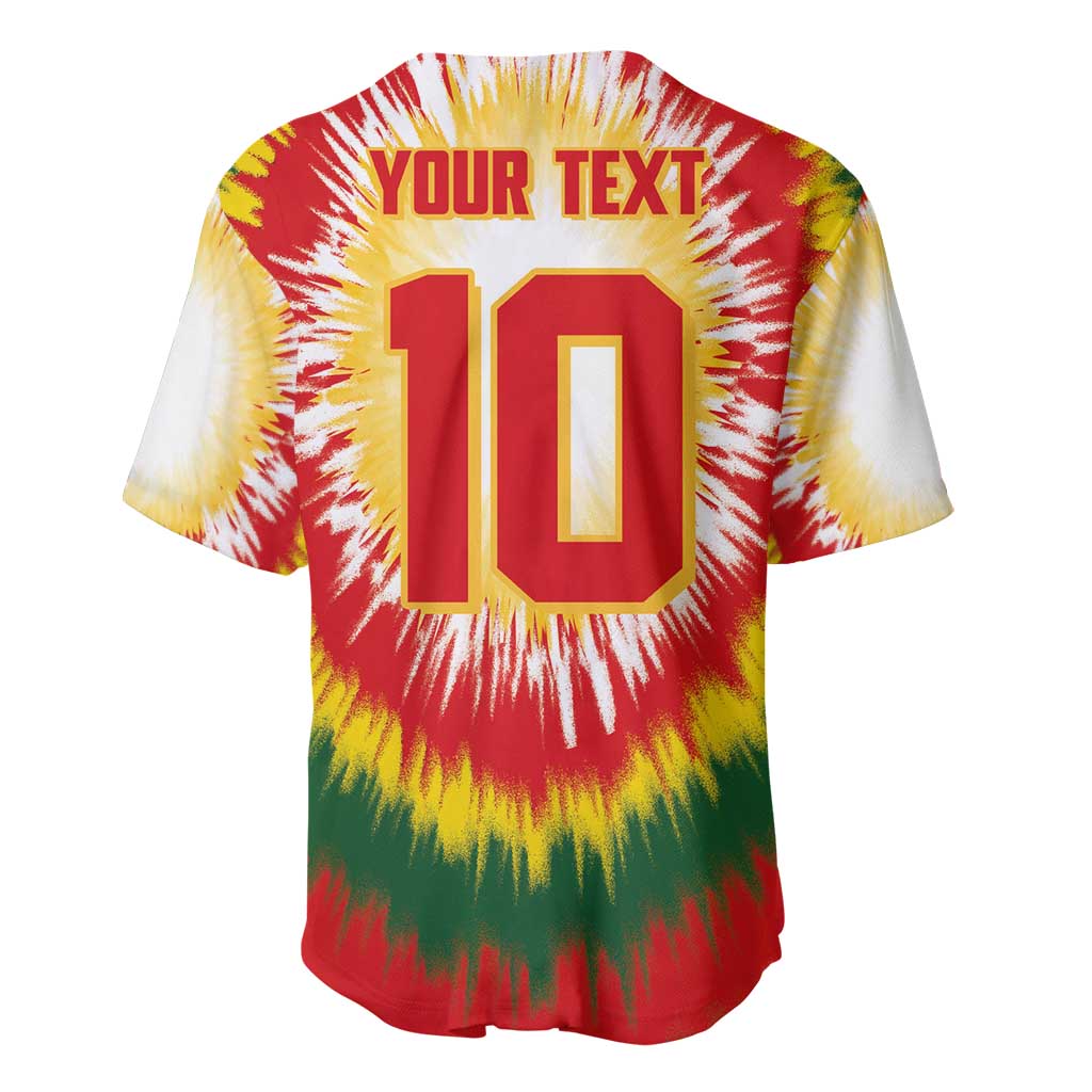 Custom Lithuania Basketball Baseball Jersey Champions Skeleton of The Baltic Tie Dye Style - Wonder Print Shop