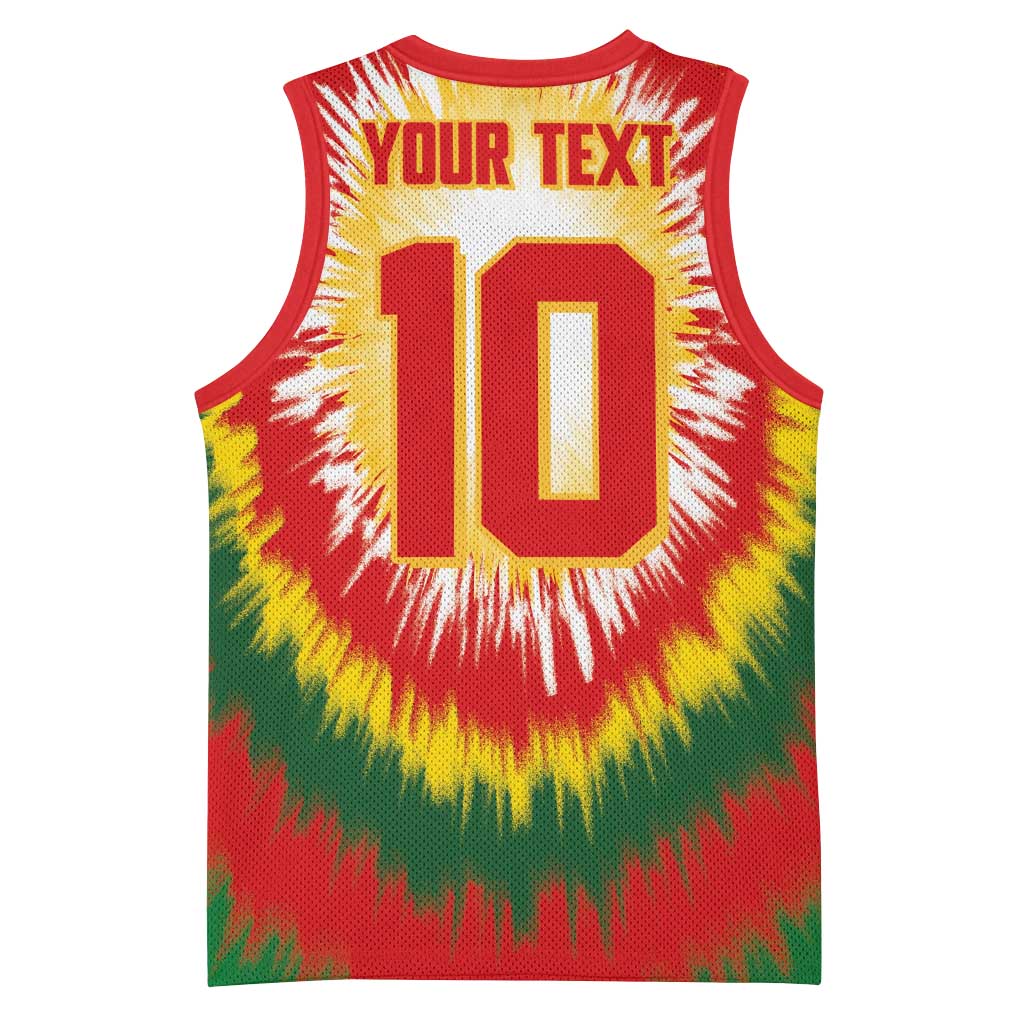 Custom Lithuania Basketball Basketball Jersey Champions Skeleton of The Baltic Tie Dye Style - Wonder Print Shop