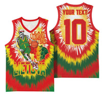 Custom Lithuania Basketball Basketball Jersey Champions Skeleton of The Baltic Tie Dye Style - Wonder Print Shop