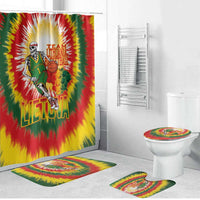 Lithuania Basketball Bathroom Set Champions Skeleton of The Baltic Tie Dye Style - Wonder Print Shop